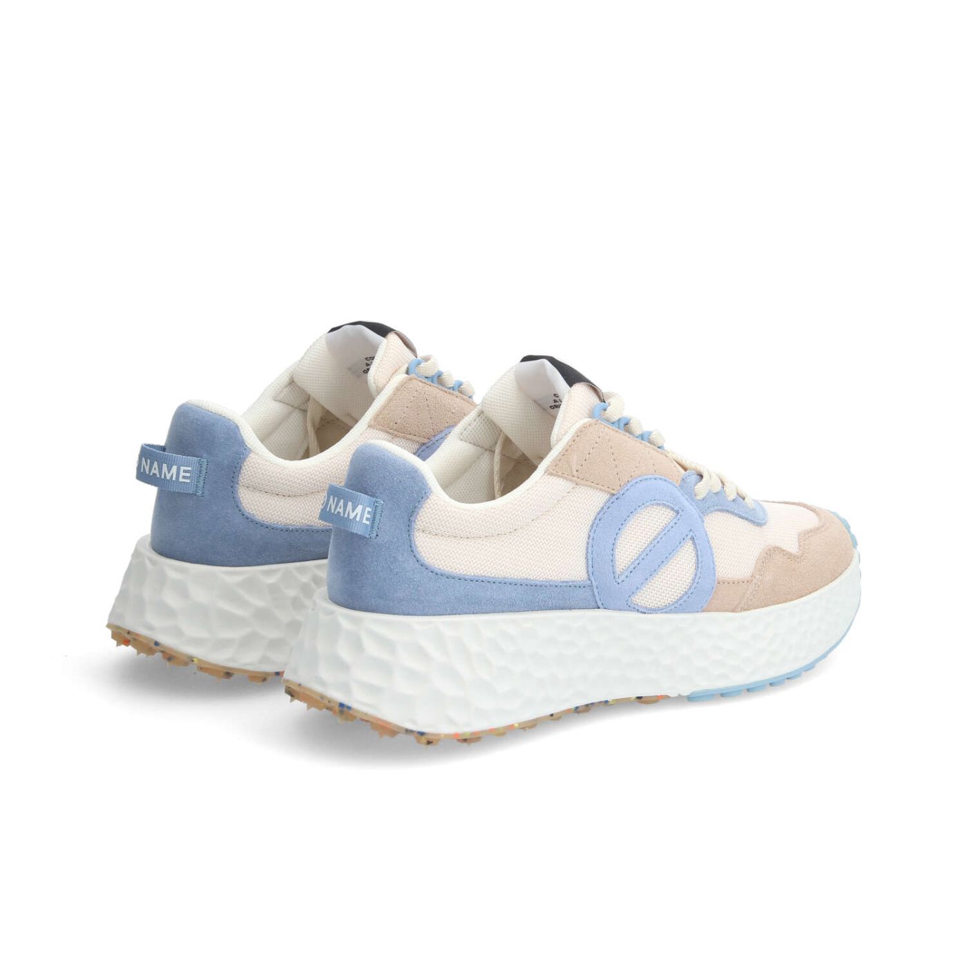 CARTER JOGGER W - SUEDE/KNIT/SUED - BEIGE/OFF WHITE/BLUE